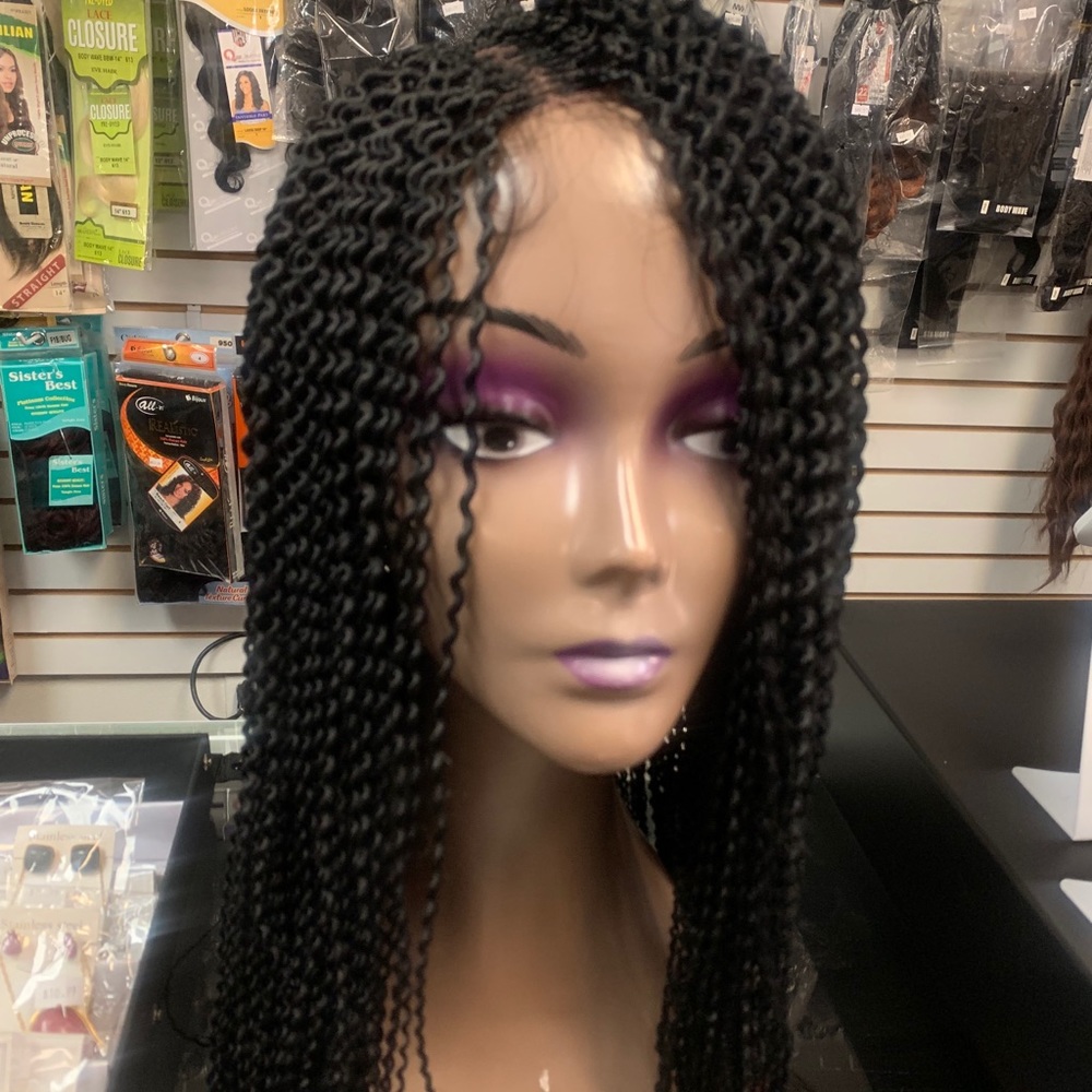 Individually braided wigs. Done with lace front
